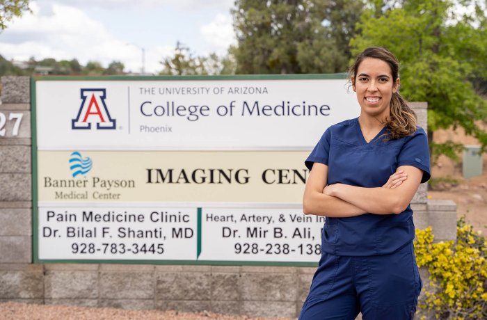 Amaris Tapia outside the clinic in Payson, Arizona