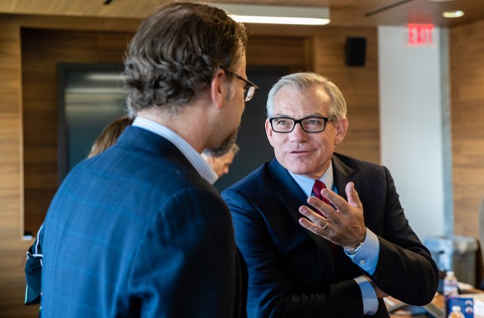 Ken Knox, MD,  Associate Dean of Faculty Affairs and Career Development, Talks with Congressman David Schweikert