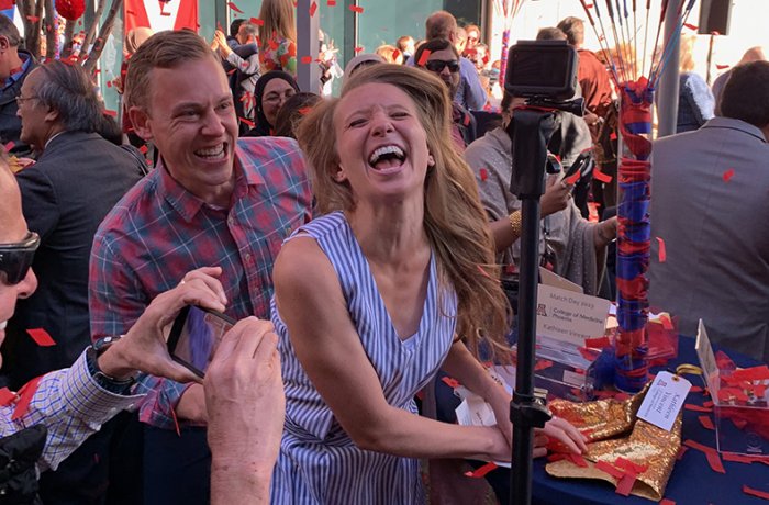 Kathleen Vincent Celebrates at Match Day with Her Husband