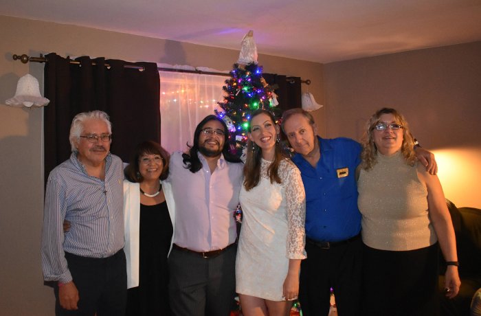 Medical student Mary “Franki” Walsh with her husband, in-laws and parents