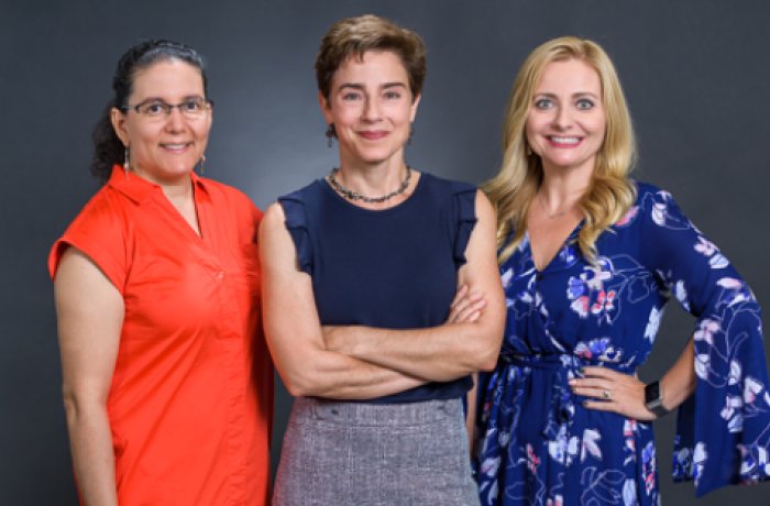 Rebecca Fisher, PhD (left), Amelia Gallitano, MD, PhD (center), and Melissa Herbst-Kralovetz, PhD (right)