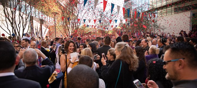 Match Day 2019 crowd photo in the grand canyon of the phoenix biomedical campus during match day