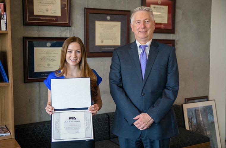 Alexia Tatem, Class of 2020, with Dean Guy Reed, MD, MS Alexia Tatem with Dean Guy Reed, MD, MS
