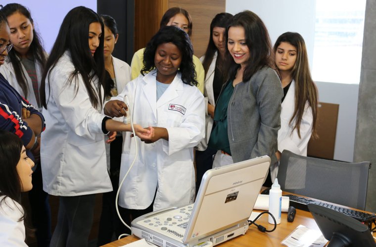 Participants in the Cardiology Academy are Introduced to Ultrasound Technology