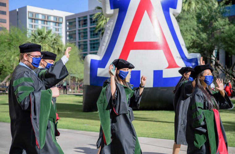 The Class of 2021 Beginning Their Procession on the College's Campus The Class of 2021 Beginning Their Procession on the College's Campus