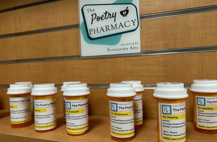The "Poetry of Pharmacy" section of the Compassion Center at Banner – University Medical Center Phoenix The "Poetry of Pharmacy" section of the Compassion Center at Banner – University Medical Center Phoenix