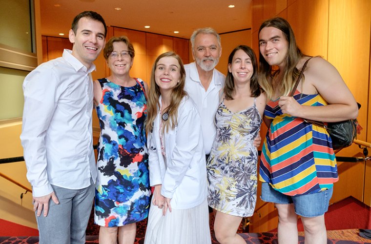 Medical Student Merrion Dawson with Her Family at the White Coat Ceremony