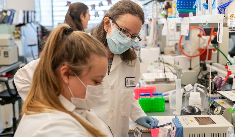 Taben Hale, PhD, with a Research Assistant in Her Lab Taben Hale, PhD, with a Research Assistant in Her Lab