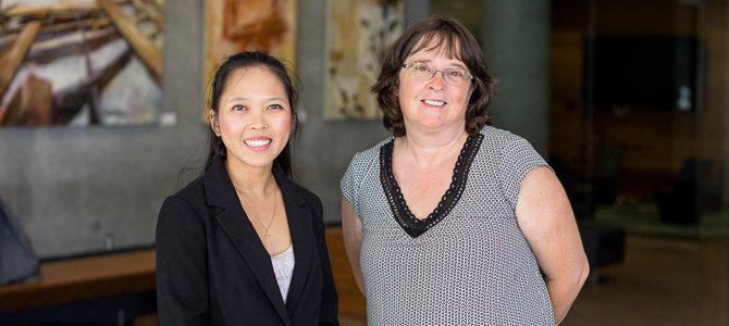 Second-Year Medical Student Julia Nguyen and Judith Hunt, MD