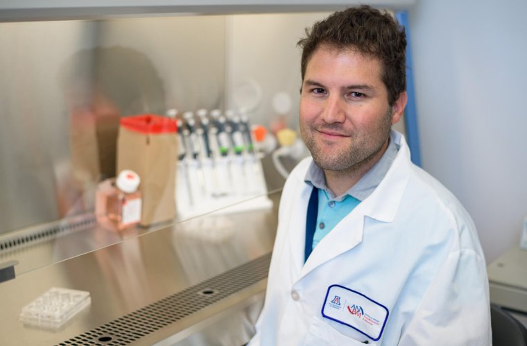 Jerome Lacombe, PhD, in the Center for Applied NanoBioscience and Medicine Lab