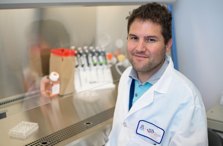 Jerome Lacombe, PhD, in the Center for Applied NanoBioscience and Medicine Lab Jerome Lacombe, PhD, in the Center for Applied NanoBioscience and Medicine Lab