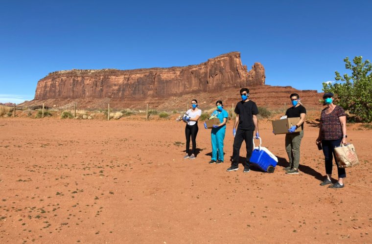 Jayne Peterson, MD (Far Right), Delivering Supplies with the Aid of Medical Students and Residents Jayne Peterson, MD (Far Right), Delivering Supplies with the Aid of Medical Students and Residents