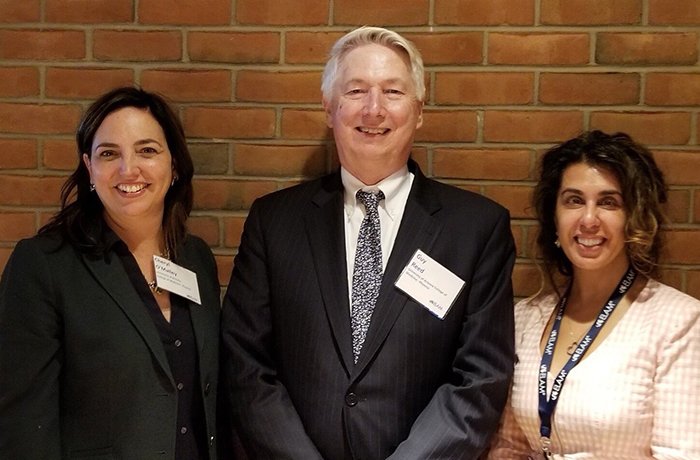 Drs. Cheryl O'Malley and Martha Gulati with Dean Guy Reed (Middle)