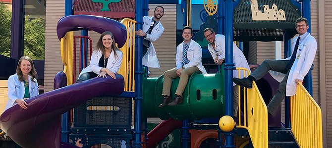 Medicine-Pediatrics Residents on the Playground