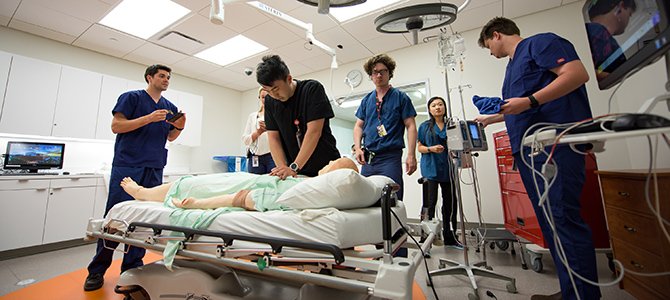 CPR Exercise Being Conducted in the Sim Center